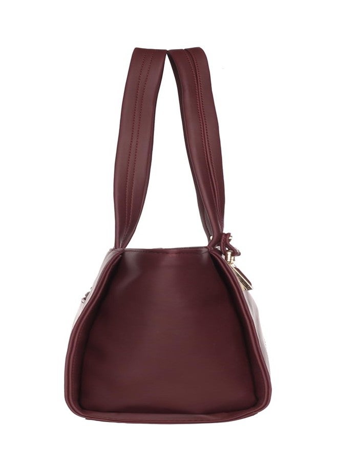 Fostelo Women's Time Square Satchel Tote Handbag for Women | Ladies Purse | Stylish Shoulder Bag | Gift For Women | Maroon - Image 4
